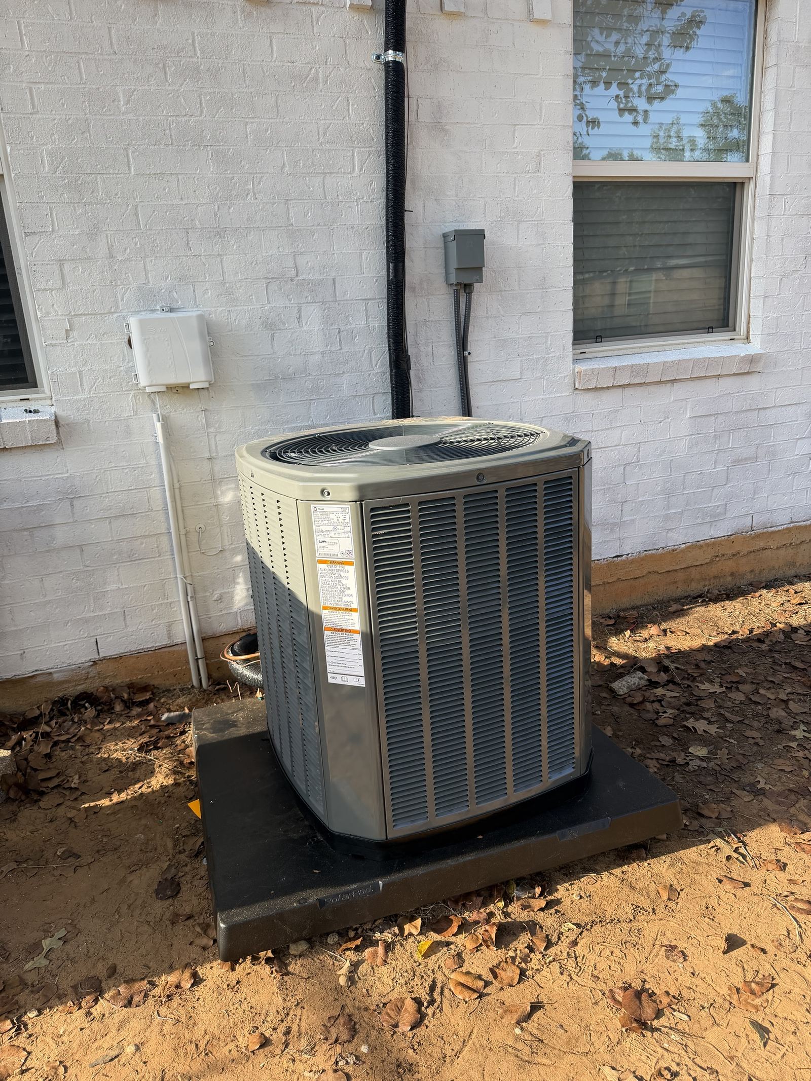 New Trane AC condenser installation, Euless TX